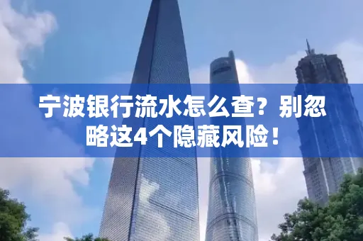 宁波银行流水怎么查？别忽略这4个隐藏风险！