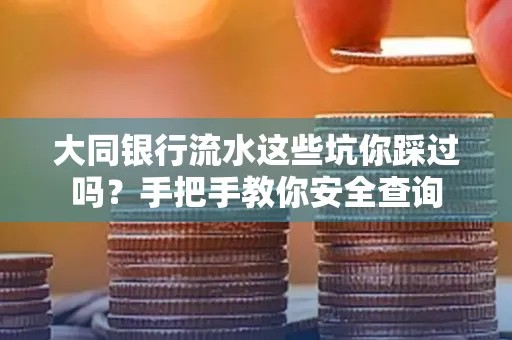 大同银行流水这些坑你踩过吗？手把手教你安全查询
