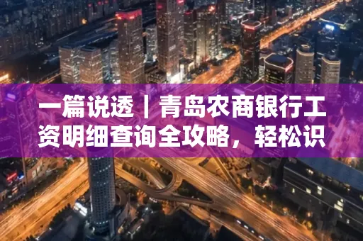 一篇说透｜青岛农商银行工资明细查询全攻略，轻松识别真假流水